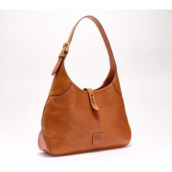 Dooney & Bourke Handbags Florentine Leather Crescent Hobo Brown Chestnut - Picture 3 of 16